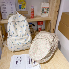 Nylon Female Casual Travel Backpack High Flower School Backpack