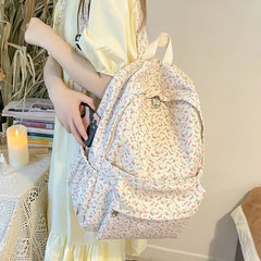 Nylon Female Casual Travel Backpack High Flower School Backpack
