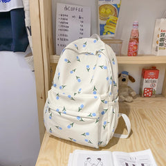 Nylon Female Casual Travel Backpack High Flower School Backpack