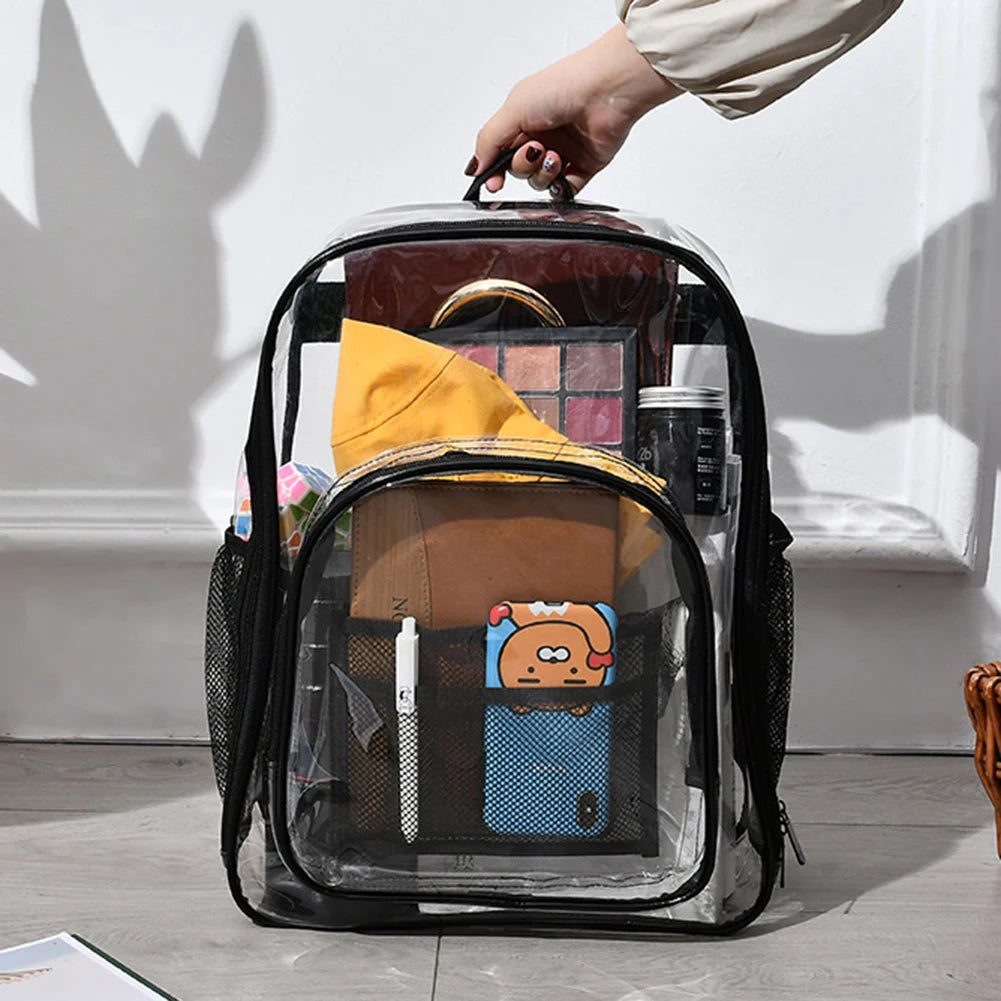Women Backpack Preppy Multi-Pocket PVC Schoolbag College Laptop Book Bags