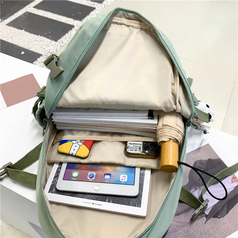 Women Backpacks Waterproof Multi-Pocket Nylon School Backpack for Student