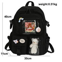 Women Backpacks Waterproof Multi-Pocket Nylon School Backpack for Student