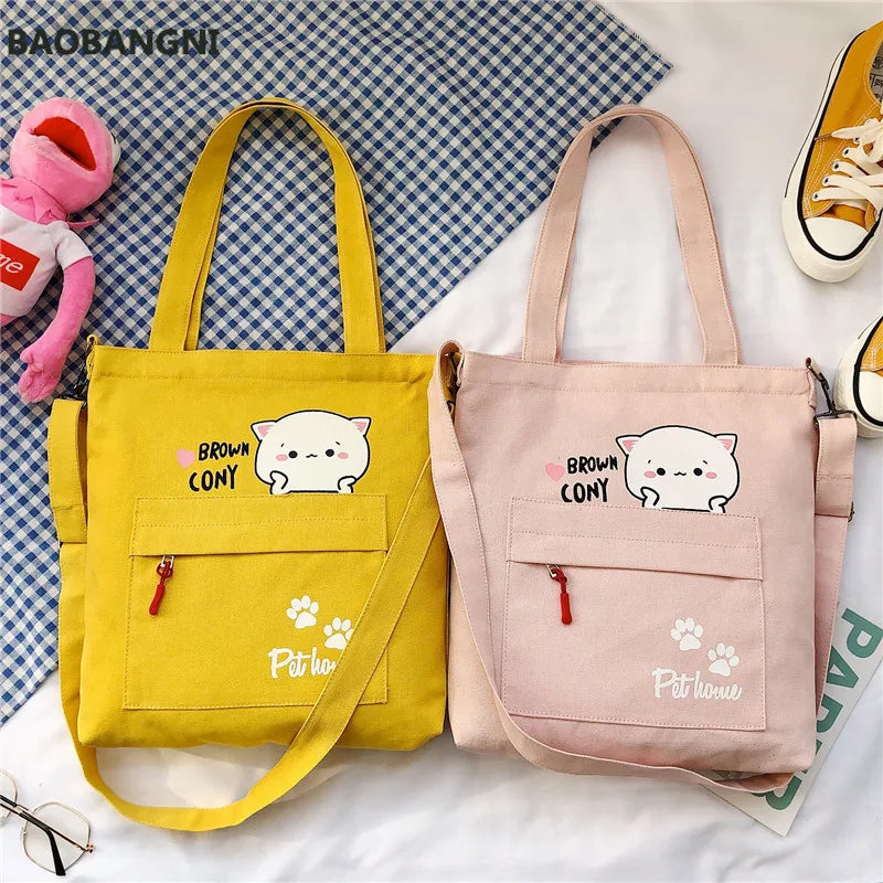 Women Corduroy Zipper Shoulder Bag Casual Tote Female Crossbody Bag