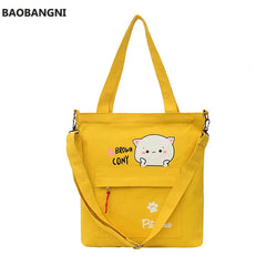 Women Corduroy Zipper Shoulder Bag Casual Tote Female Crossbody Bag