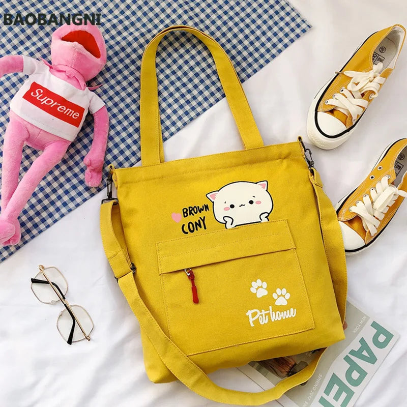 Women Corduroy Zipper Shoulder Bag Casual Tote Female Crossbody Bag