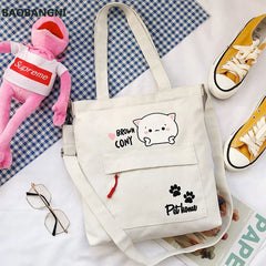 Women Corduroy Zipper Shoulder Bag Casual Tote Female Crossbody Bag