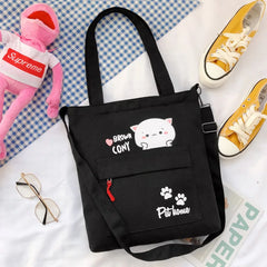 Women Corduroy Zipper Shoulder Bag Casual Tote Female Crossbody Bag