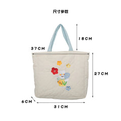 Embroidered Rabbit Shoulder Bag Sweet School Bag Large Capacity Shopping Bag