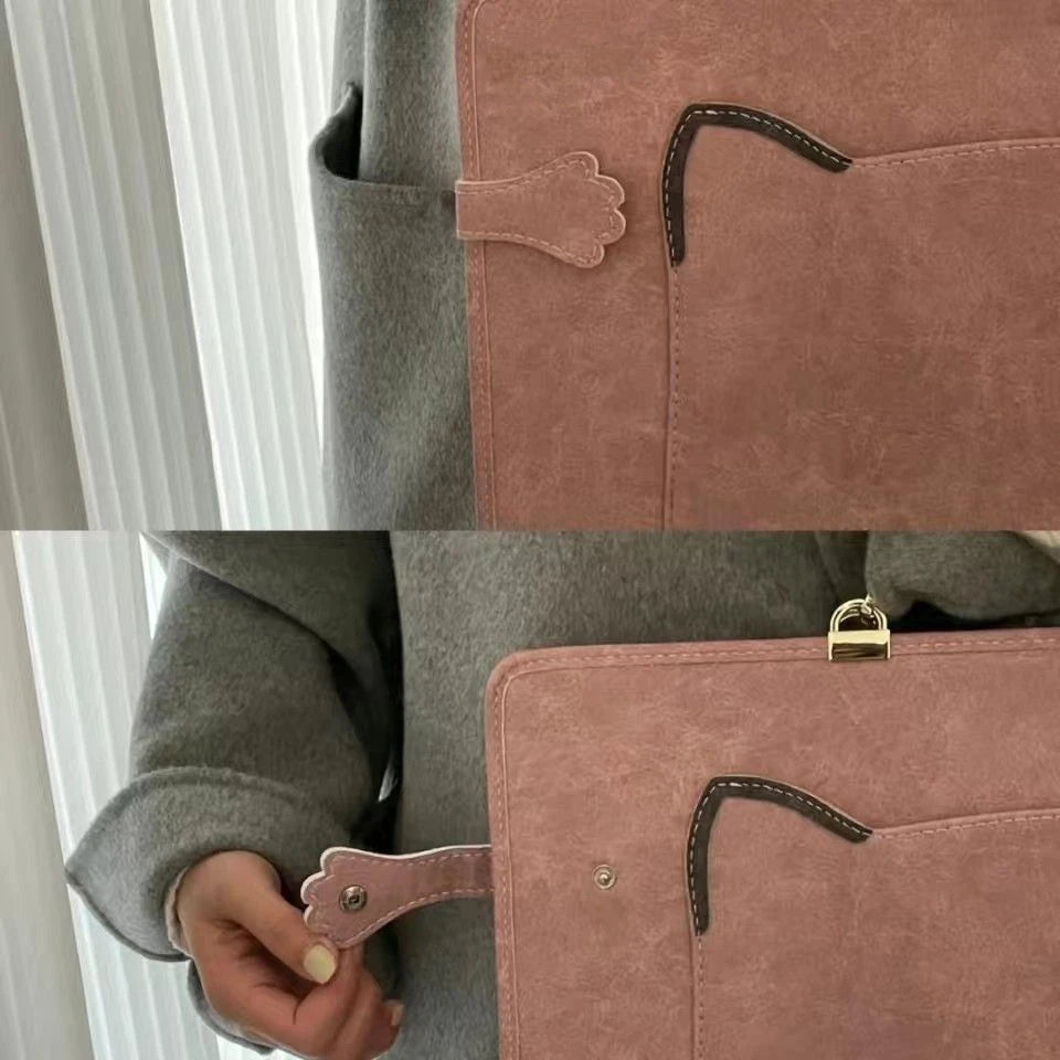Women Girl Pink Cat Laptop Bags Briefcase Sweet Computer Case Handbags