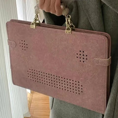 Women Girl Pink Cat Laptop Bags Briefcase Sweet Computer Case Handbags