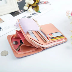 Women Short Wallets Ring Zipper Purses Ladies Money Bags