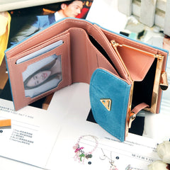 Women Short Wallets Ring Zipper Purses Ladies Money Bags