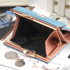 Women Short Wallets Ring Zipper Purses Ladies Money Bags