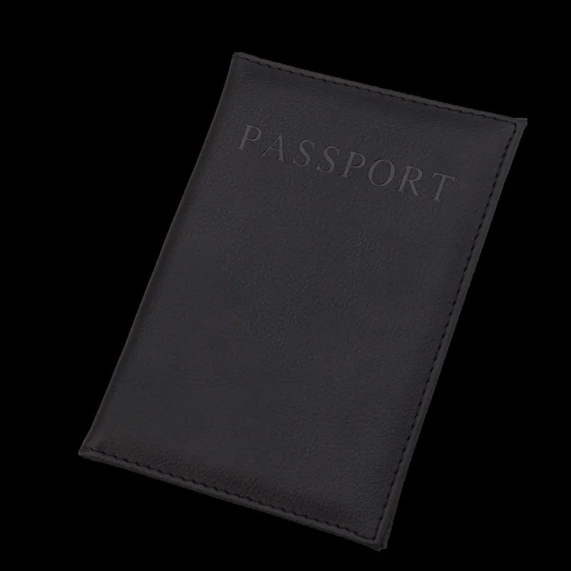 Pink PU Leather Passport Cover with Zipper Pocket