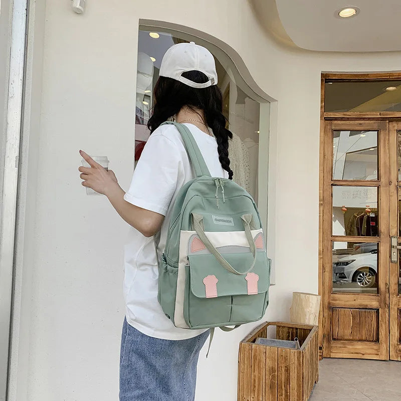 Cat Women Backpack Large Capacity School Bags For Teenagers Girls