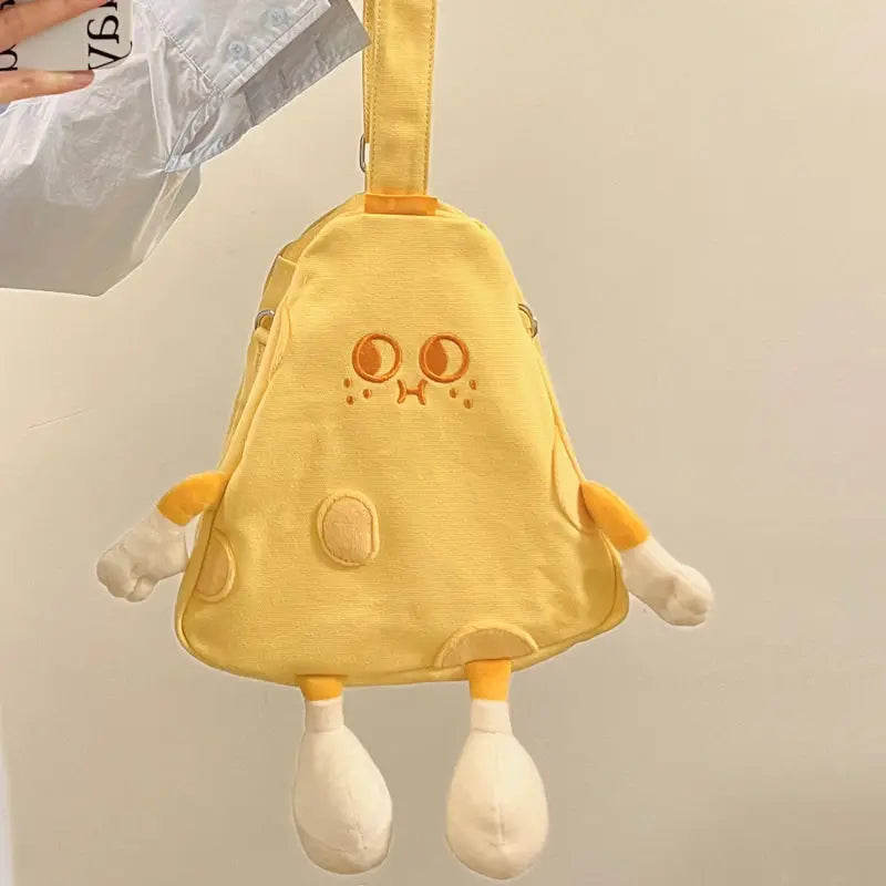 Cheese Handbag Canvas Crossbody Tote Bag Shoulder Bag
