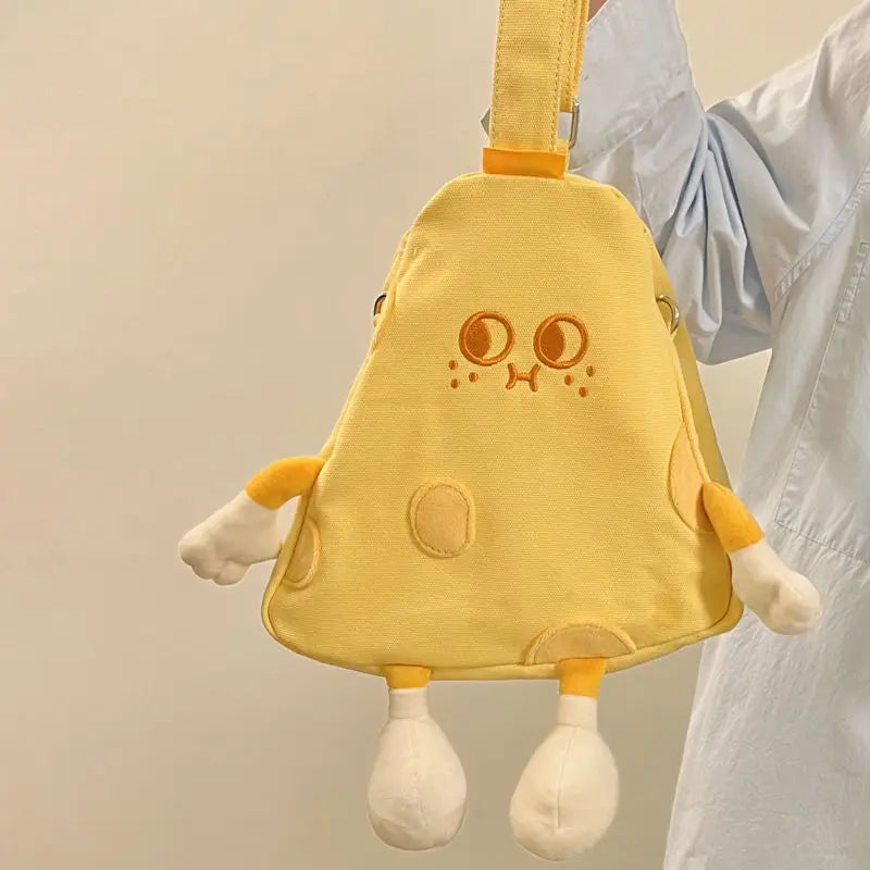 Cheese Handbag Canvas Crossbody Tote Bag Shoulder Bag