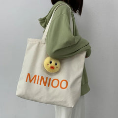 Plush Doll Shoulder Bag Japanese Ins College Tote Bag