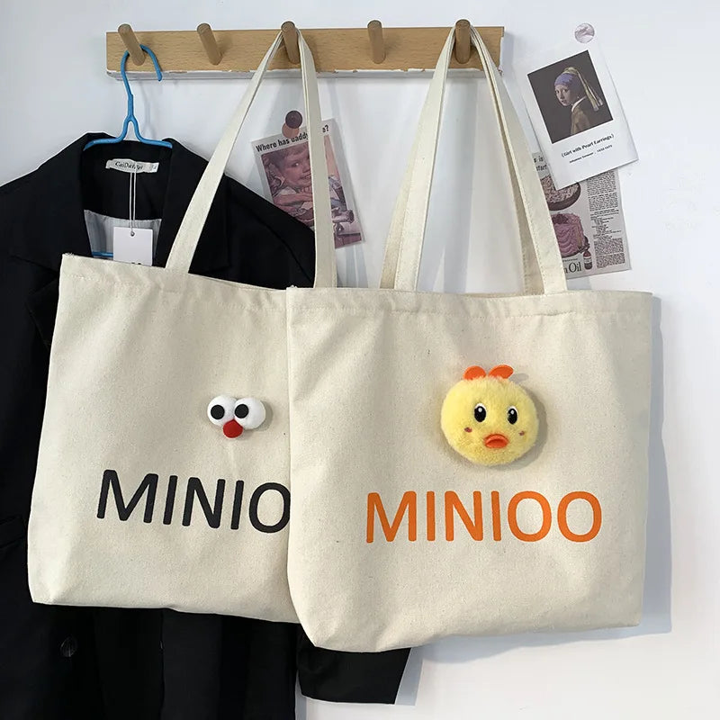 Plush Doll Shoulder Bag Japanese Ins College Tote Bag