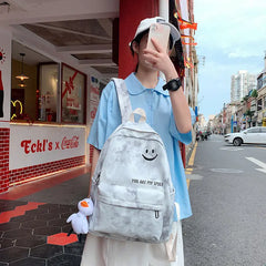 Smiley Harajuku School Backpack for Girls