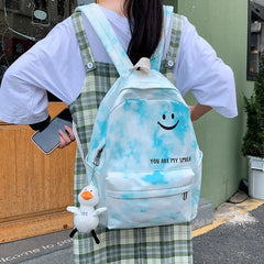 Smiley Harajuku School Backpack for Girls