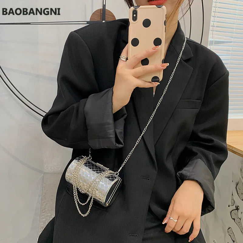 Metallic Silver Evening Clutch Bag Women Bags For Wedding Party Handbags