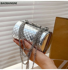 Metallic Silver Evening Clutch Bag Women Bags For Wedding Party Handbags