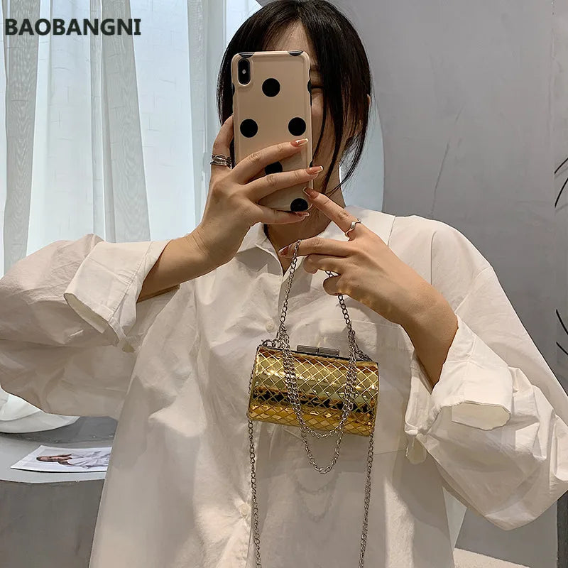 Metallic Silver Evening Clutch Bag Women Bags For Wedding Party Handbags