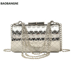 Metallic Silver Evening Clutch Bag Women Bags For Wedding Party Handbags
