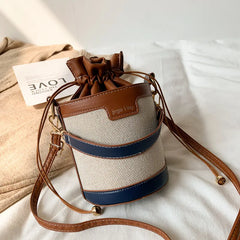 Casual Drawstring Faux Leather Crossbody Bag for Women