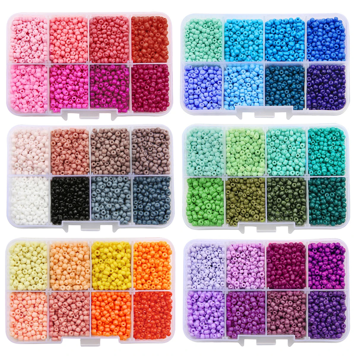Czech Crystal Glass Seed Beads Kit with Charms Box