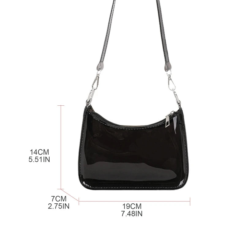 D0LF Vintage Ladies Clear Handbag Hobos Purse Bag