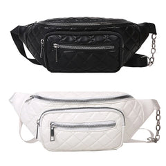 D0LF Women's Waist Bag Chest Bags PU Leather Fanny Pack Multifunction
