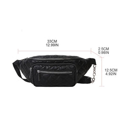 D0LF Women's Waist Bag Chest Bags PU Leather Fanny Pack Multifunction