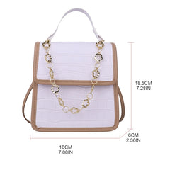 D0LF Chain Travel Bag PU Leather Shoulder Bags Women Stone Pattern Crossbody Han