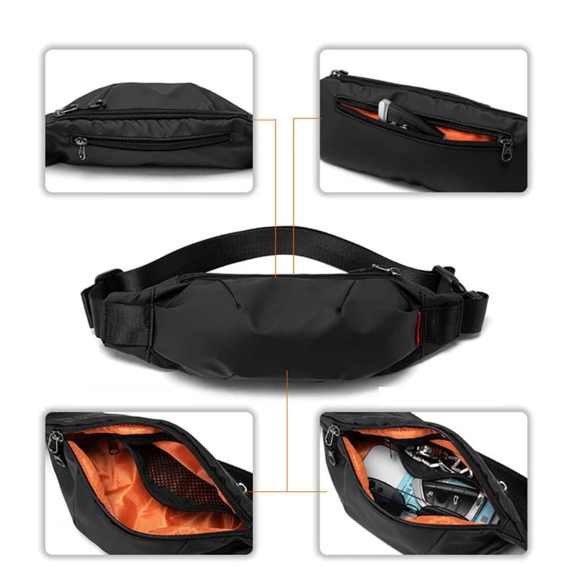 D0LF Men Fanny Pack Outdoor Sports Waist Bag Phone Pouch