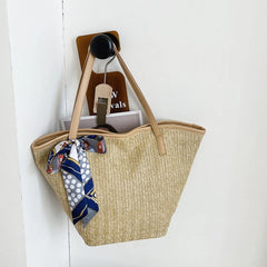 D0LF Straw Beach Bag Vintage Bohemian Summer Vacation Casual