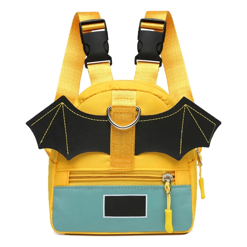 D0LF Summer Canvas Dog Backpack Harness Bat Wing Small Puppy Saddle Bag
