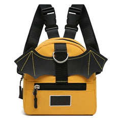 D0LF Summer Canvas Dog Backpack Harness Bat Wing Small Puppy Saddle Bag