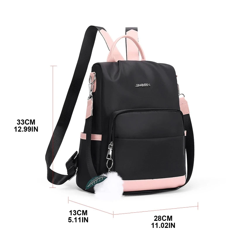 D0LF Women Backpack Purse Anti-theft Lightweight Travel School Shoulder Bag