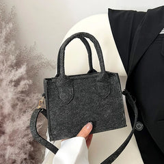 D0LF Women Small Felt Handbag Shoulder Messenger Crossbody Shopping Bags Satchel