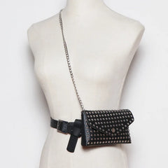 Rivet Belt Bag Leather Fanny Pack Small Waist Bags Punk Purse ZM0768