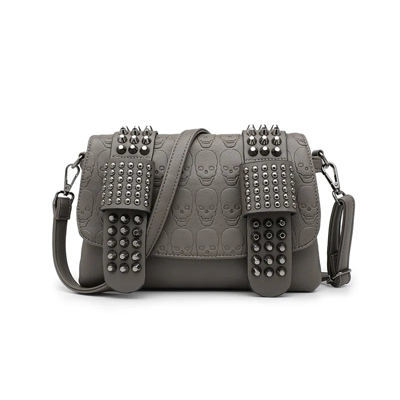 Skull Rivet Shoulder Bag Punk Style Crossbody Bags for Women