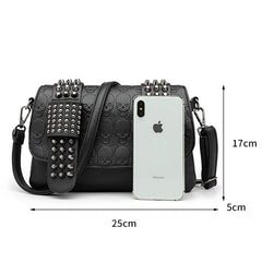 Skull Rivet Shoulder Bag Punk Style Crossbody Bags for Women