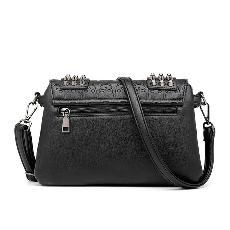 Skull Rivet Shoulder Bag Punk Style Crossbody Bags for Women