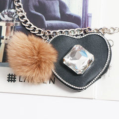 Plush Belt Bag Women's Diamond Mini Waist Pack Fur Fanny Pack ZM1194