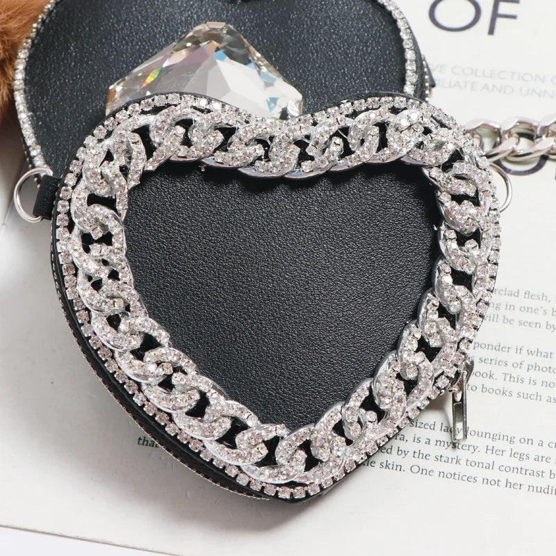 Plush Belt Bag Women's Diamond Mini Waist Pack Fur Fanny Pack ZM1194