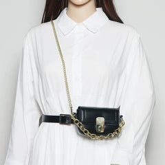 Crocodile Pattern Women's Waist Bag Chain Crossbody Bag Phone Purse