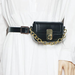 Crocodile Pattern Women's Waist Bag Chain Crossbody Bag Phone Purse