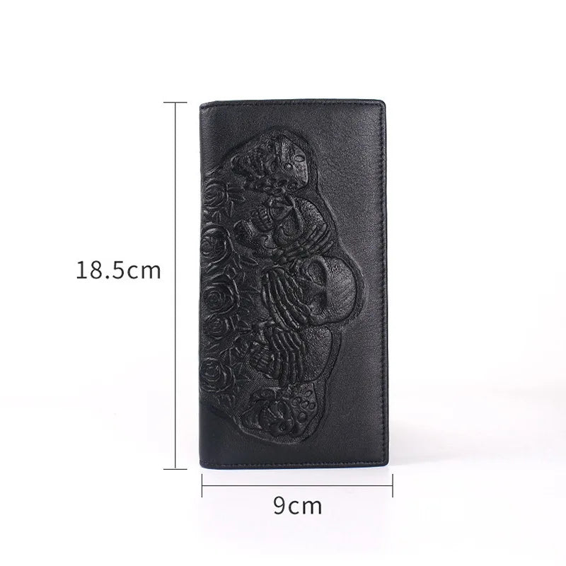 Leather Skull Wallet Women Purse Vintage Men Wallets Clutch Bag ZM0355